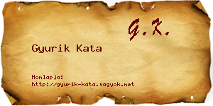 Gyurik Kata névjegykártya